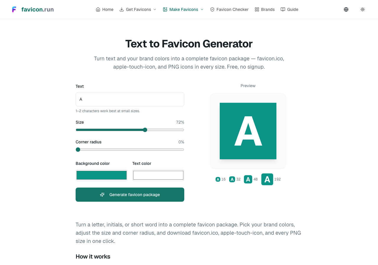 Text Favicon
